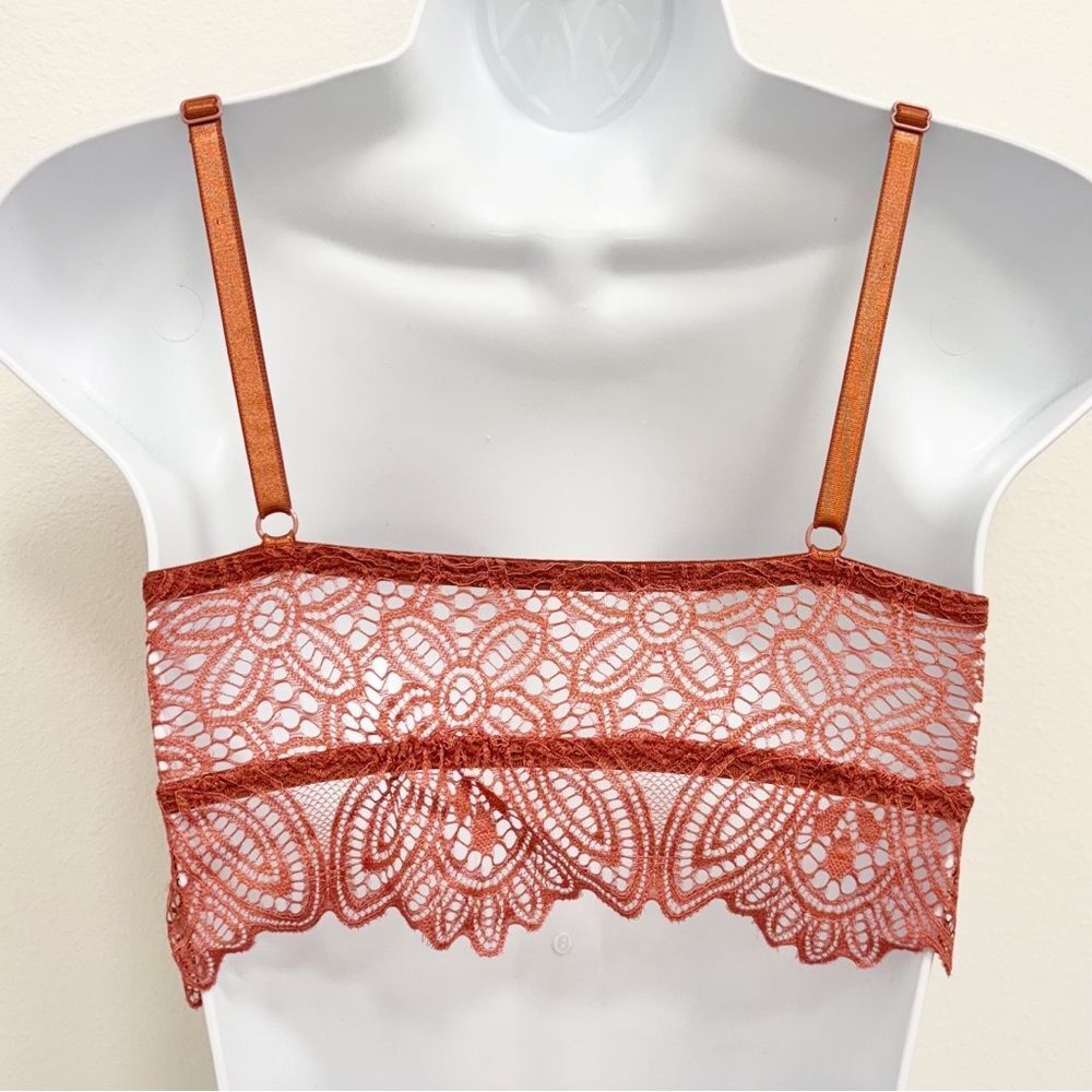 Frederick’s of Hollywood Finley Lace Bralette | Dusty Rose | Size L | NEW - Picture 5 of 8